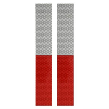 Le ruban reflechissant 5x30cm rouge/blanc jeu de 2 pieces