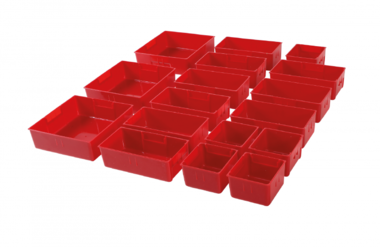 Plateaux de strorage en plastique pour chariot d'atelier 17 pcs.