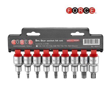 Jeu de 9 douilles tournevis Torx 1/2