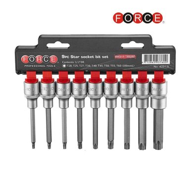 Jeu de 9 douilles tournevis Torx 1/2