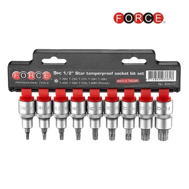 Jeu de 9 douilles tournevis Torx perce 1/2