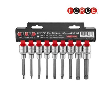 Jeu de 9 douilles tournevis Torx perce 1/2