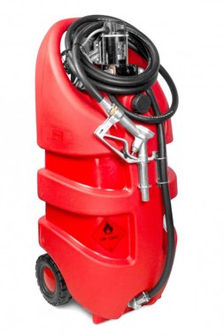 Cuve diesel rouge 110 l, pompe piusi 12 v tuyau + pistolet auto