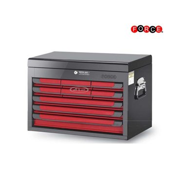 Unite murale avec 9 tiroirs Rouge et Noir (vernis brillant)