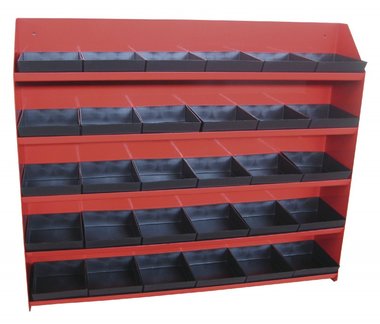 Etagere metallique avec 30 bacs