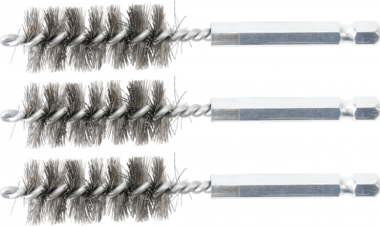 Brosse en acier 17 mm 6,3 mm (1/4) 3 pieces