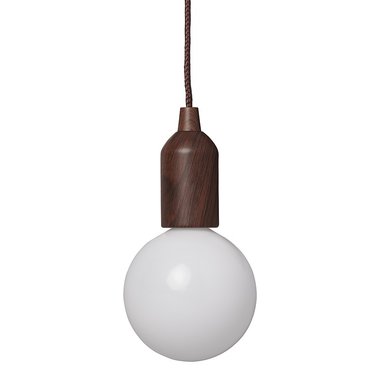 Lampe retro XL motif en bois avec cordon 90cm