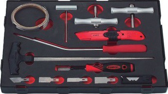 Coffret d'outils pour demontage pare-brise