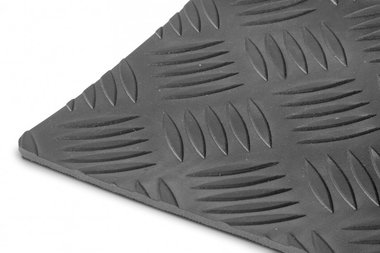 Caoutchouc noir au metre, type larme 1mx1200mmx3mm