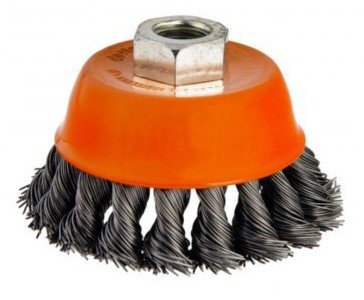 Brosse en acier en forme de cuvette torsadee diametre 65mm